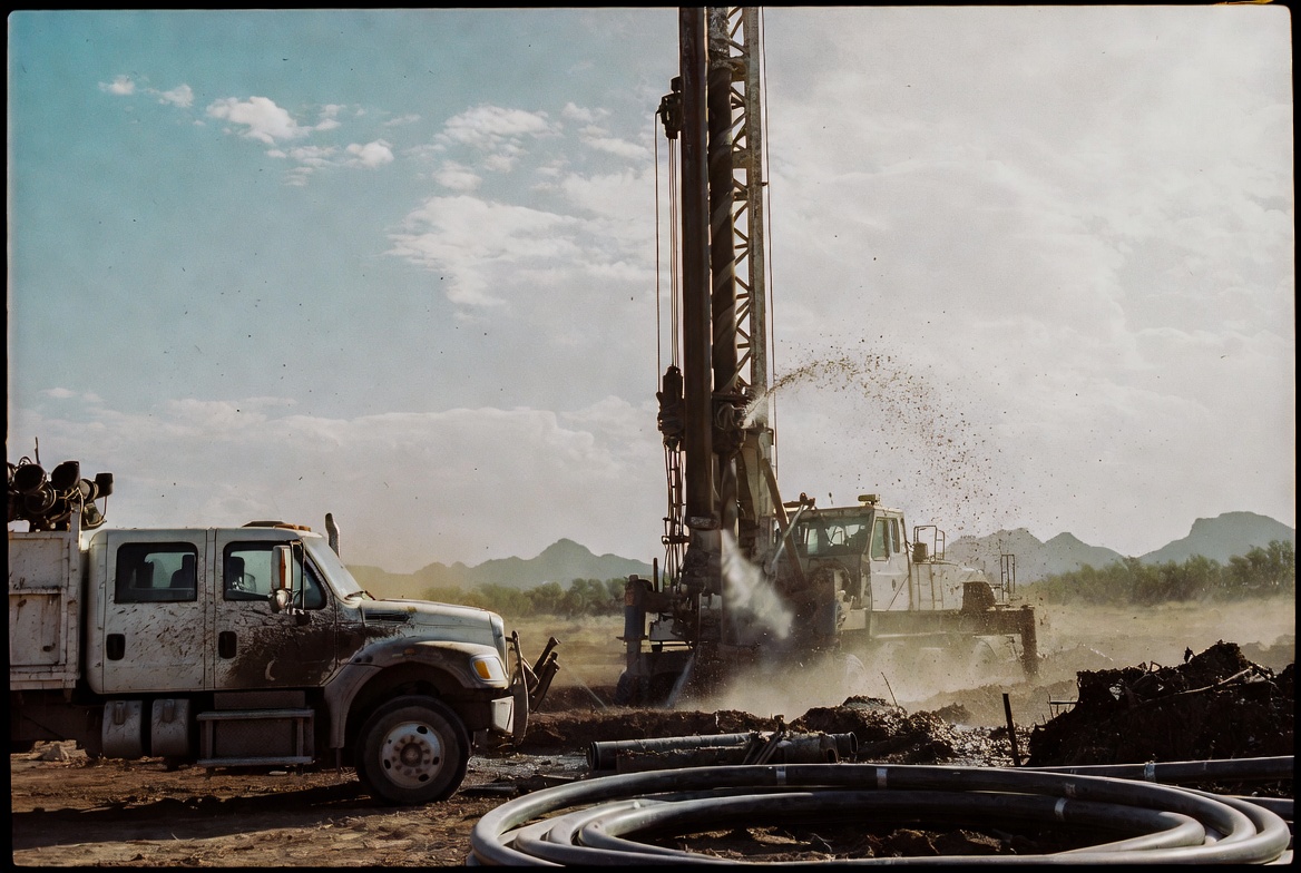 Superior Pro Drilling rig at work on an Arizona desert site
